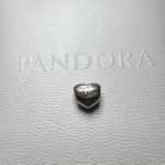 Pandora 925 Silver - Vintage Shiny Mom Love Heart Bead Slide charm Pendant Photo 0