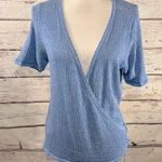 FAT FACE Wren Wrap Top Cotton Knit Blue Chambray-10 Photo 0