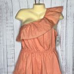 Free People NWT Sz L Guava Lovers Lane Ruffle One Shoulder Mini Dress w/ Pockets Photo 1