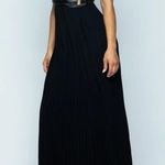 Pleated Maxi dress one shoulder. Faux leather. (S) Photo 3