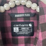 Carhartt Rugged Flex Loose Fit Midweight Flannel Long Sleeve Plaid Shirt Size L Photo 5