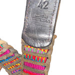 Stitched woven Genuine Leather Aztec Ethnic Boho Indie Print Belt size 42 pink Photo 3