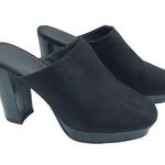 Gabrielle Union Womens Mules Block Heel Closed Toe Faux Suede Black 10 Photo 0