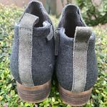 Toms Deia Forest Green Suede and Wool Bootie Round Toe Wood Heel Zipper SZ 6.5 Photo 2