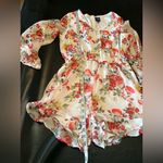 Disney Beauty Beast Floral Romper Long‎ Sleeve Sz M Fairy Y2K Cottagecore White Size M Photo 9