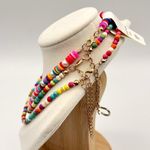 Multicolor Colorful Beaded Gummy Bear Charm Pendant Y2K Fun 3 Piece Set Necklace Pink Photo 3