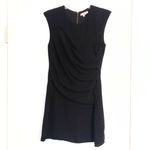 Helmut Lang  Black Draped Silk Blend Mini Dress Photo 2