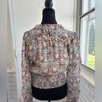 Anthropologie Paisley Print Faux Wrap Smocked Top small boho workwear layered Photo 7