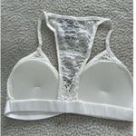 POL - Lace Cropped Halter Bralette Racer Back Ivory Size M Photo 2