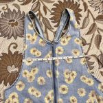 SO  Denim Dress Jumper Floral Sunflower Zip Front M Medium Photo 4