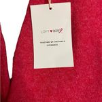 Loft  Hot Pink Open Back Faux Wrap Limited Edition Long Sleeve Sweater Photo 3