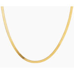 Boutique 3mm Gold Herringbone Necklace | Gold Plated‎ Sterling Silver Photo 4