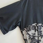 Black Lace Sweetheart Ruched Top, Women’s Floral Lace Overlay Blouse, Size Small Photo 5