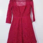 ML Monique Lhuillier Red Lace Fit & Flare Dress Size 6 Photo 0