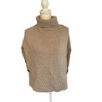 Berretti Made in Italy Wool Alpaca Blend Roll Neck Poncho Sweater Tan Size undefined Photo 1