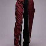 Topshop  sporty shell cuffed tracksuit bottoms in burgundy Photo 5