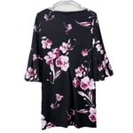 Ralph Lauren  Pink Purple Floral Black 3/4 Bell Sleeve Stretch Crepe Dress Size 2 Photo 6