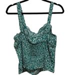 THE GENERAL GOOD DITSY KELLY GREEN WHITE FLORAL RUCHED CROP TOP L Size L Photo 2