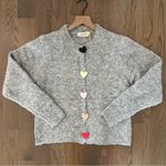 NWT Compañía Fantástica Ban.do Heart Button Boucle Cardigan in Grey Size Small Gray Photo 1