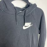 Nike  black hoodie sweatshirt white logo women's size small kangaroo pocket Photo 1