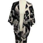 Sonoma Kimono Cardigan Coverup Lightweight Aztec Tribal Black Grey Cream Photo 0