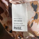 Paige  Women's Silk Cami Top Cream Tan Camel Floral Print Sleeveless S Photo 5