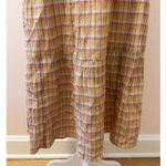 Loft Madras Plaid Ruffle Sleeve Tiered Smocked Feminine Midi Dress Size S Photo 1