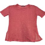 ZARA ‎ Top Womens Small Pink Crochet Knit Sheer Short Sleeve Boho Summer Top Photo 0