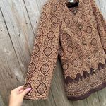 Leslie Fay Leslie day brown boho‎ king sleeve vintage top size 16 Photo 3