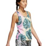 Adidas Leaf Print Tank Top in Pink and Green Photo 0