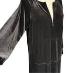 Joan Rivers  Black Velvet Zip-Front House Dress Small Petite Velvet Loungewear Photo 5