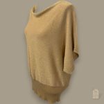 Michael Kors Gold Metallic Dolman Knit Top Blouse Women’s Small Sparkle Photo 3