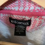 Miss Chievous Like New Vintage Miss Chevious Pink and Grey Houndstooth Moto Full Zip Photo 1