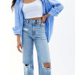 PacSun Like New  Light Indigo Ripped '90s Boyfriend Jeans Photo 0