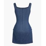 Micas  3D Flower Ruched Girly Tank Dark Wash Mini Denim Dress XL Photo 3