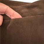 J. McLaughlin Chocolate Brown Straight Leg Flat Front High Rise Faux Suede 10 Photo 4