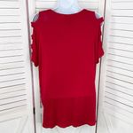 Bobeau ‎ Ladder Cutouts Short Sleeve T Shirt Red Small Cold Shoulder Photo 7