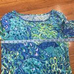Lilly Pulitzer Marlowe Peacock T-Shirt Dress Blue Green Boatneck Size XS Photo 7