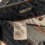 American Eagle Womens Hi Rise Shortie Dark Super Stretch Distressed Denim Short Photo 3