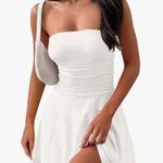 Merokeety Strapless Tube Ruffled Tiered Mini Dresses Photo 0