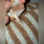 Free People  Stripe Swing Tunic Dress Scoop Neck Long Sleeve Knit Mint Camel Smal Photo 4