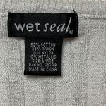 Wet Seal *flawed* Silver Ribbed Cardigan l Sweater Juniors Size Large Photo 7