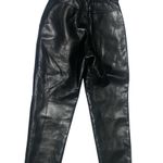 Wilfred Aritzia Faux Vegan Leather High Waisted Belted Trouser Pants Black 0 Photo 4