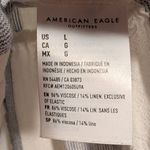 American Eagle  Blue & White Striped Linen Blend Peplum Tank Top Size Large Flowy Photo 5