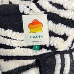 Farm Rio NWOT  Wool Blend Wild Hearts Tie-Belt Fleece Coat Size S Black White Photo 11