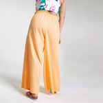 CALIA Linen Blend High Waisted Wide Leg Cover Up Swim Pant Sunrise Orange Size L Size L Photo 6