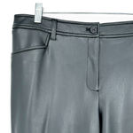 Anne Klein | Size 14 | Black Soft Stretch Vegan Leather Straight Leg Ankle Pants Photo 3