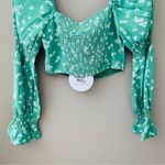 Princess Polly  Long Sleeve Floral Crop Top Green Sz 4 Photo 9