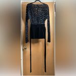 Spiegal Elegant Black Burnout Velvet Wrap Top. Size Photo 3