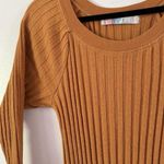 Free People  Walk About Ribbed Maxi Dress Mustard Yellow XS Neutral Earthy Boho Photo 4